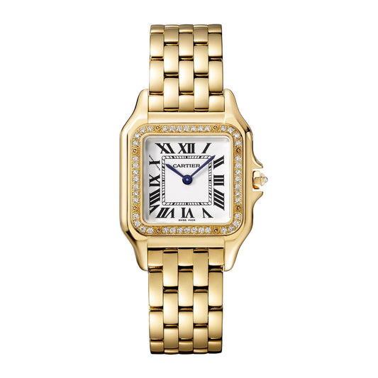 Panthère de Cartier Medium Model Watch - 27mm, 18K Yellow Gold, Silver Dial