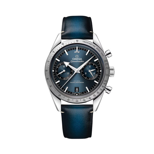 Omega Speedmaster '57 40.5mm Watch - Blue on Leather Strap