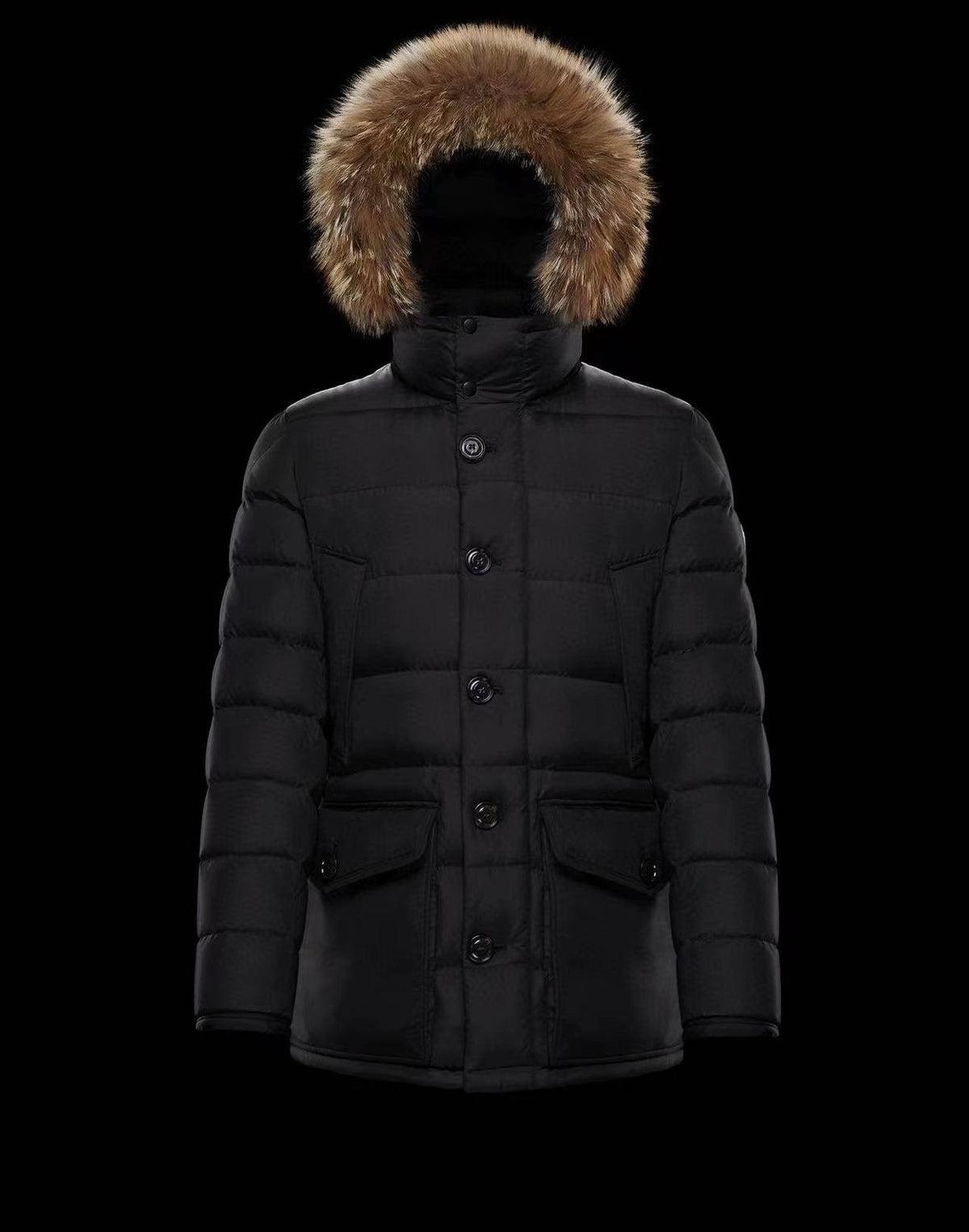 Moncler Hooded Long Down Coat — front