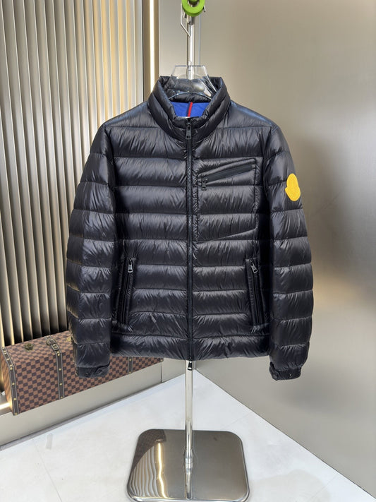 Moncler Black Quilted Puffer Coat with Contrast Lining — hero