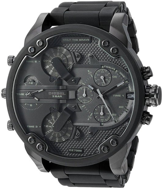 Diesel DZ7396 Mr. Daddy 2.0 Chronograph Men's Watch - Black Dial & Black Stainless Steel Strap